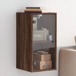 vidaXL Armoire murale avec portes en verre chêne marron 35x37x68 5 cm