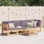 vidaXL Salon de jardin 4 Pièces avec coussins Bois d'acacia solide
