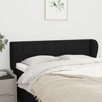 vidaXL Tête de lit avec oreilles Noir 147x23x78/88 cm Tissu