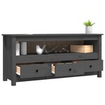 vidaXL Meuble TV Gris 114x35x52 cm Bois de pin massif