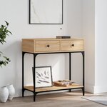 vidaXL Table console chêne sonoma 75x34 5x75 cm bois d'ingénierie