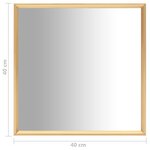 vidaXL Miroir Doré 40x40 cm