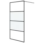 vidaXL Paroi de douche Noir 100x195 cm Verre ESG demi-dépoli
