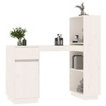 vidaXL Bureau Blanc 110x53x117 cm Bois massif de pin