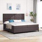 vidaXL lit avec sommier à ressorts et matelas marron foncé 200x200 cm tissu