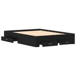 Lit vidaXL avec tiroirs Chêne Noir 135x190 cm Bois d'ingénierie