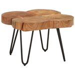 vidaXL Table basse 36 cm 4 troncs bois d'acacia massif