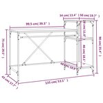 vidaXL Bureau et étagères chêne sonoma 135x50x90cm bois ingénierie/fer