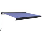 vidaXL Store à cassette manuel 450x300 cm Bleu et blanc