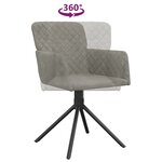 vidaXL Chaises pivotantes à manger lot de 2 Gris clair Velours