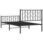 vidaXL Cadre de lit métal avec tête de lit/pied de lit noir 100x200 cm