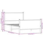 vidaXL Cadre de lit en métal sans matelas chêne sonoma 107x203 cm