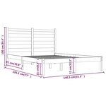 vidaXL Cadre de lit sans matelas gris bois de pin massif