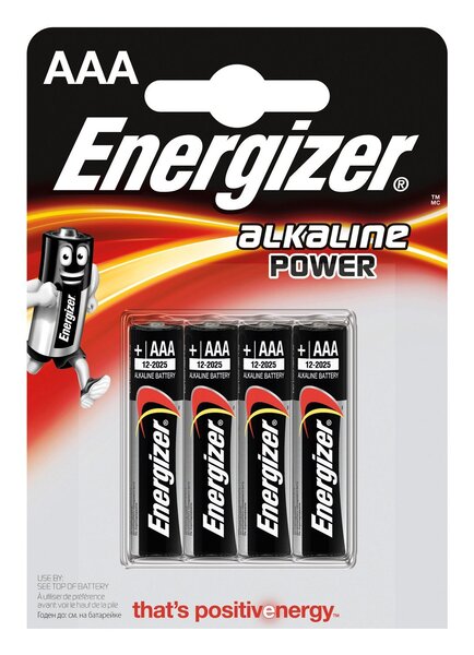 Blister de 4 Piles Alcaline Power LR03 AAA ENERGIZER