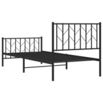vidaXL Cadre de lit métal sans matelas avec pied de lit noir 90x200 cm