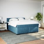 vidaXL Sommier à lattes de lit et matelas bleu 180x200 cm velours