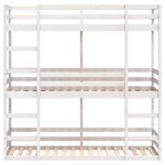 vidaXL Lit superposé triple blanc 90x190 cm bois de pin massif