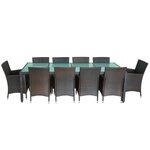 vidaXL Ensemble à manger d'extérieur et coussins 11 Pièces résine tressée
