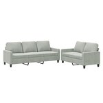 vidaXL Ensemble de canapés 2 Pièces avec coussins Gris clair Velours
