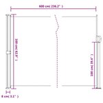 vidaXL Auvent latéral rétractable bleu 160x600 cm