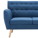 vidaXL Canapé à 3 places revêtement en tissu 172x70x82 cm bleu