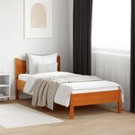 vidaXL Cadre de lit sans matelas cire marron 90x190 cm bois pin massif