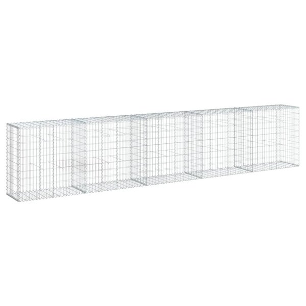 vidaXL Panier gabion avec couvercle 500x50x100 cm fer galvanisé