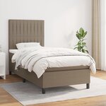 vidaXL Sommier à lattes de lit avec matelas Taupe 80x200 cm Tissu