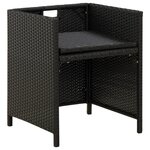 vidaXL Chaises de jardin avec coussins lot de 4 Résine tressée Noir