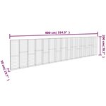 vidaXL Mur à gabion avec couvercles Acier galvanisé 900 x 50 x 200 cm
