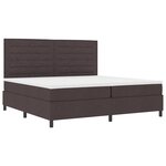 vidaXL Lit à ressorts avec matelas Marron foncé 200x200 cm Tissu