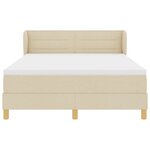 Lit Box Spring avec Matelas - Crème  140x190 cm  Tissu