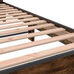 vidaXL Cadre de lit chêne fumé 90x190 cm bois d'ingénierie et métal