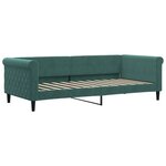 vidaXL Lit de jour avec gigogne et tiroirs vert foncé 90x200cm velours