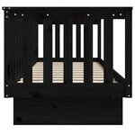vidaXL Lit de jour sans matelas noir 75x190 cm bois de pin massif