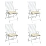 vidaXL Coussins de chaise lot de 4 blanc crème 40x40x7 cm tissu oxford