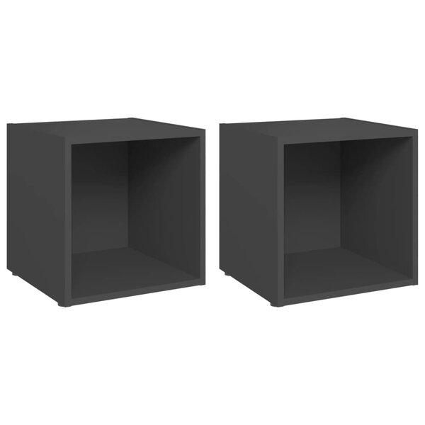 vidaXL Meubles TV 2 Pièces gris 37x35x37 cm bois d’ingénierie