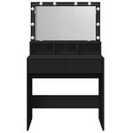 vidaXL Coiffeuse avec LED noir 80x41x134 5 cm