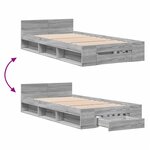 vidaXL Cadre de lit avec tiroir sans matelas sonoma gris 90x200 cm