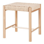 Tabouret en peuplier avec siége en osier