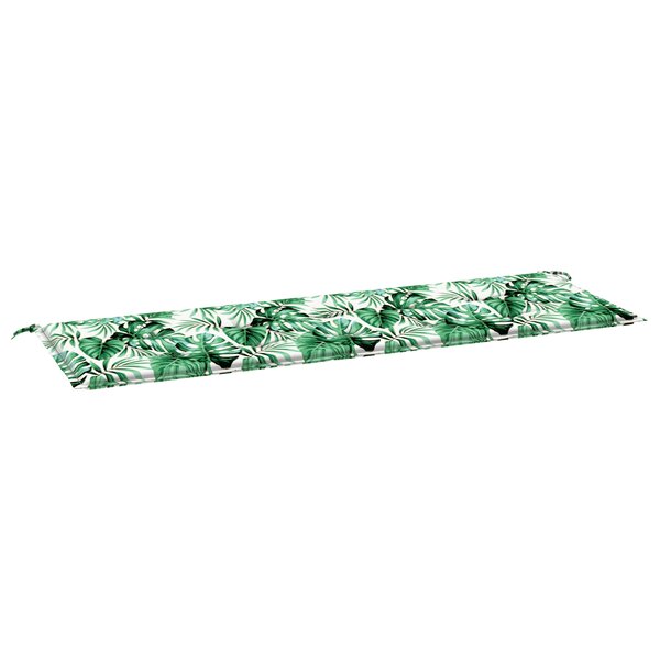 vidaXL Coussin de banc de jardin - Motif de feuilles  150x50x4 cm  en tissu Oxford