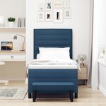 vidaXL Lit à ressorts avec matelas et banc bleu 90x190 cm tissu