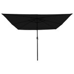 Parasol carré vidaXL avec lumières LED 295x245 cm en noir
