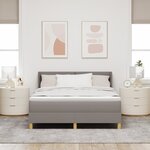 vidaXL Lit à ressorts avec matelas Taupe 140x200 cm Tissu