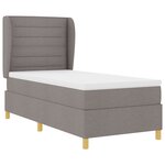 Lit Box Spring vidaXL avec Matelas Taupe 90x190 cm Tissu