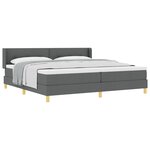 vidaXL Lit à ressort avec matelas gris foncé 200x200 cm en tissu
