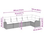vidaXL Ensemble de canapé de jardin 6 pièces avec coussins beige poly rotin