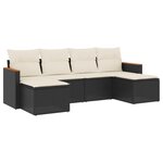 vidaXL Salon de jardin 6 Pièces avec coussins noir résine tressée