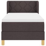 vidaXL Lit à sommier avec matelas - Marron foncé  80x200 cm  Tissu
