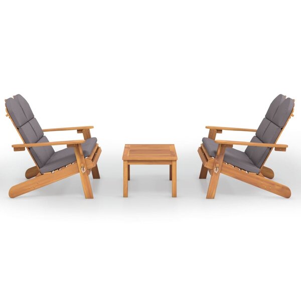 vidaXL Ensemble de salon de jardin Adirondack 3 Pièces bois acacia solide